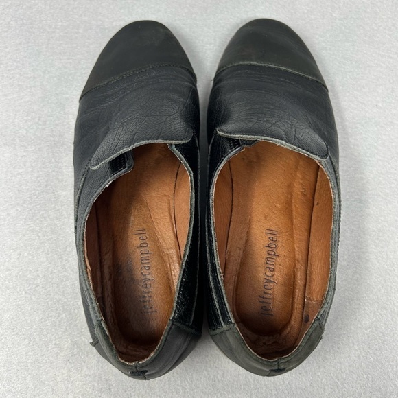 Jeffery Campbell Women's Black Leather Berkley Loafers Size 6.5 - Picture 8 of 14
